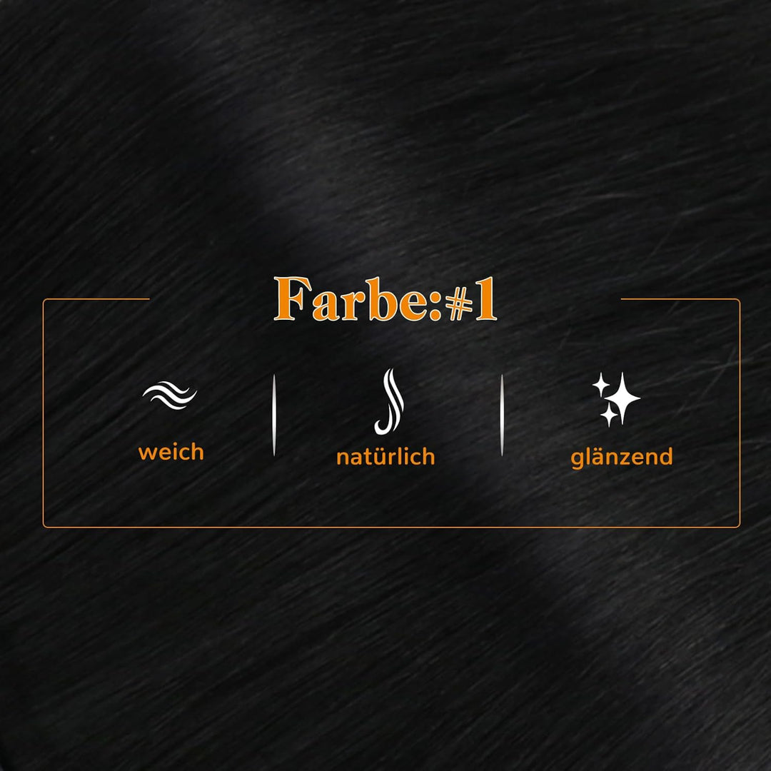 Easyouth Nano Bead Extensions Echthaar Farbe Pechschwarz 14 Zoll 50 Stück 50g Pre Bonded Haarverläng