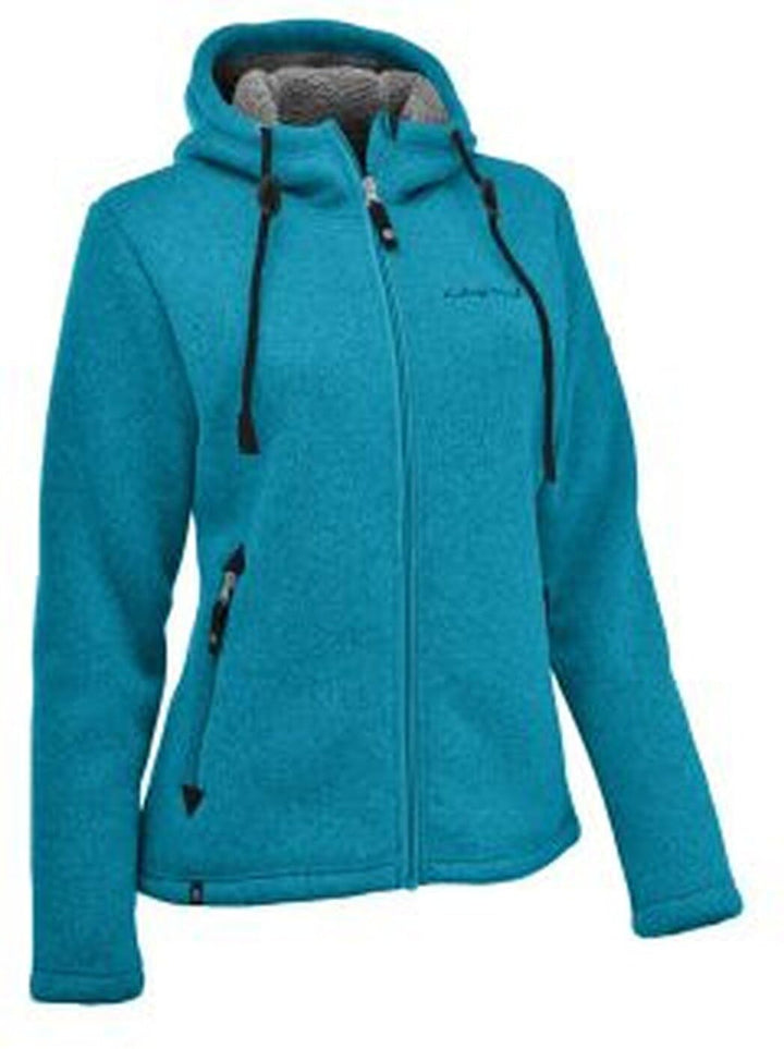 Maul Damen Chieming mit Kapuze Polar-strickfleece Jacke, Türkis