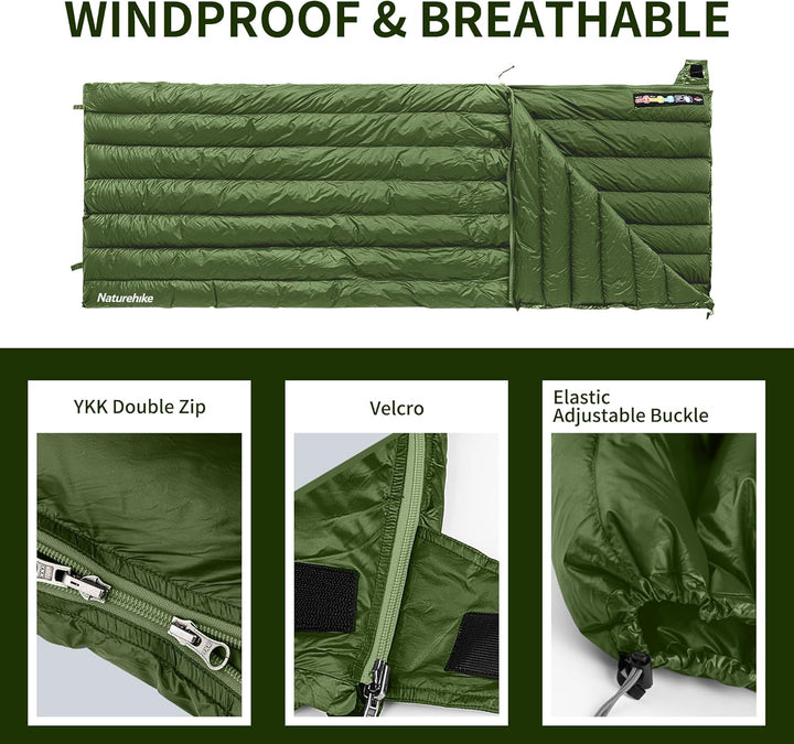 Naturehike Daunenschlafsack Ultraleicht Schlafsack Kompakte Tragbar Umschlag 650 FP 3-4 Jahreszeiten