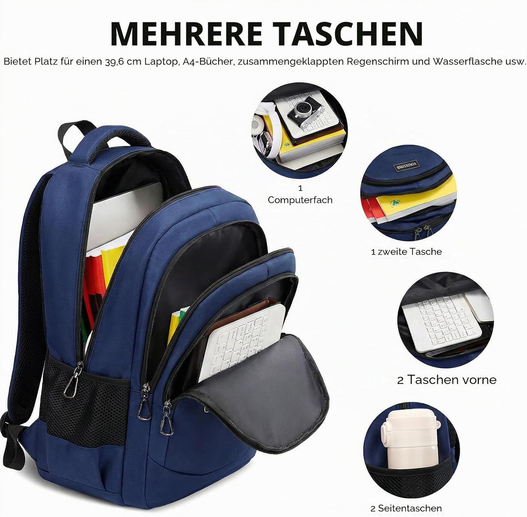 Amythe Schulrucksack Jungen Teenager Grosser Kapazität 30L, Rucksack Schule Gymnasium Oberstufe Schu