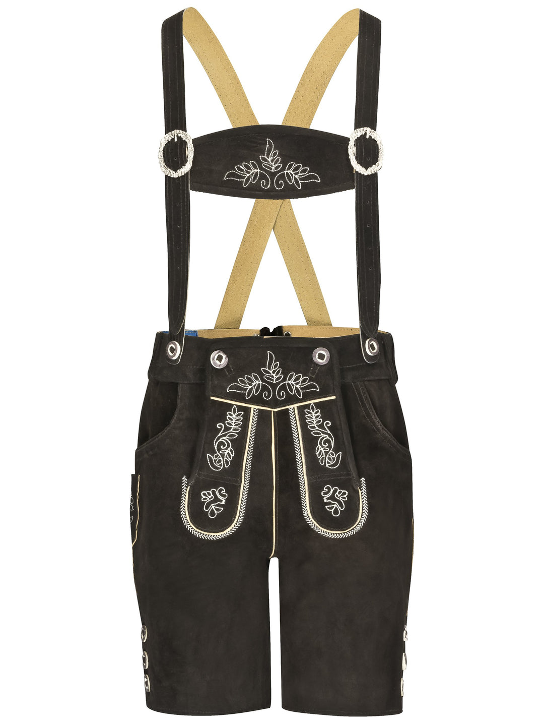 Schöneberger Trachten Couture Herren Feldberg Lederhose kurz Trachtenlederhose inkl. Hosenträger 46