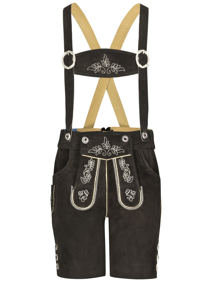 Schöneberger Trachten Couture Herren Feldberg Lederhose kurz Trachtenlederhose inkl. Hosenträger 46