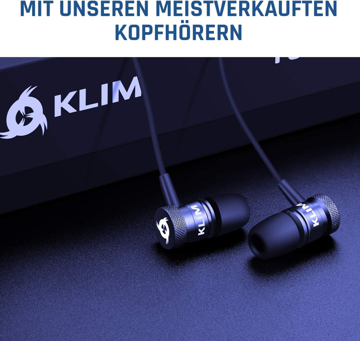 KLIM Discman - Tragbarer CD Player mit eingebautem Akku, inklusive KLIM Fusion Kopfhörer. Kompakter