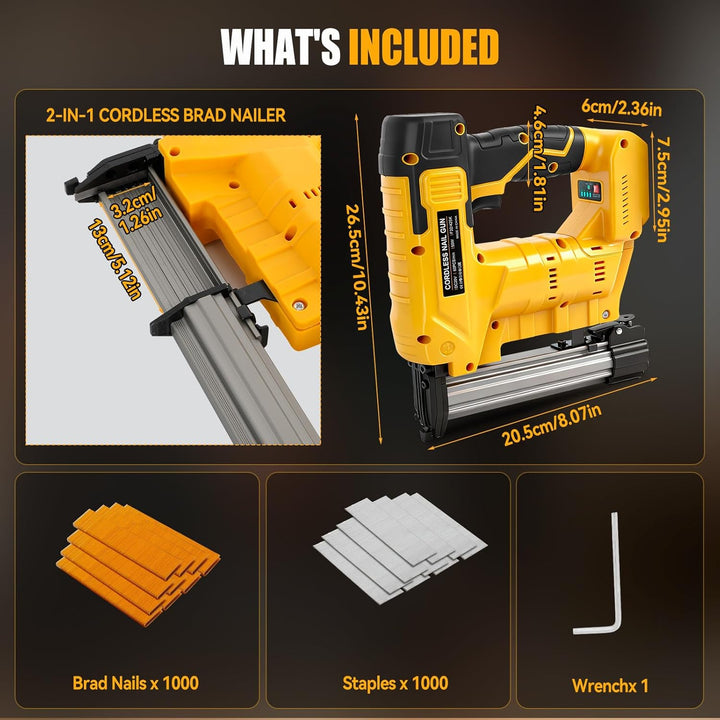 Verbesserter 18GA Akku-Nagler, kompatibel mit Dewalt 20V-Akku, bürstenloser Nagler, elektrischer Tac