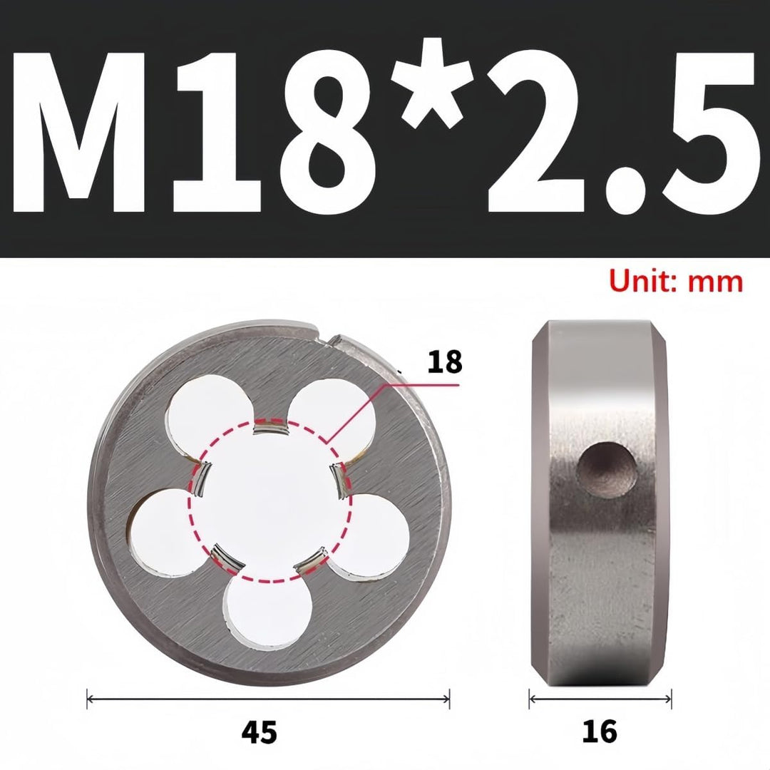 Legiertem Stahl Gewindeschneider M18 x 2.5mm Schneideisen Gewindeschneideisen für Aussengewinde M18x