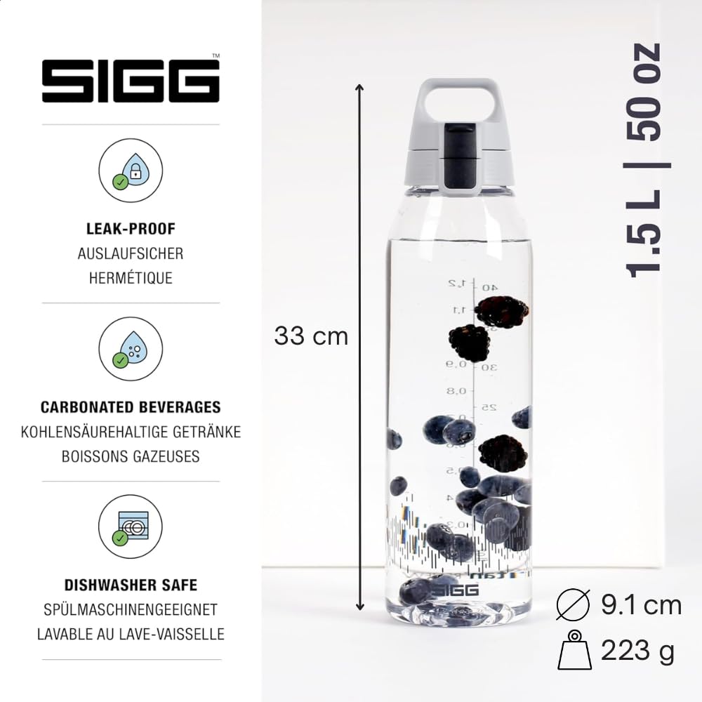 SIGG - Tritan Renew Trinkflasche - Total Clear ONE - Für Kohlensäurehaltige Getränke Geeignet - Spül