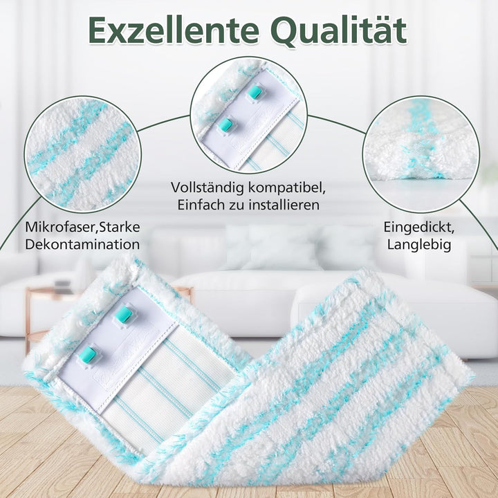 3 Pack Ersatz-Wischbezüge für Leifheit Profi XL Micro Duo / Profi XL Cotton Plus alle Bodenwischer-S