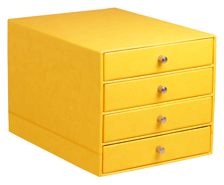 Rhodia 318966C Schubladenbox (mit 4 Schubladen, Griffe aus Metall, Kunstleder, elegant und praktisch