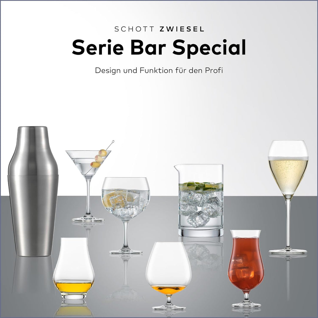 SCHOTT ZWIESEL Gin Tonic Glas Bar Special (4er-Set), bauchige Longdrinkgläser für Gin Tonic, spülmas