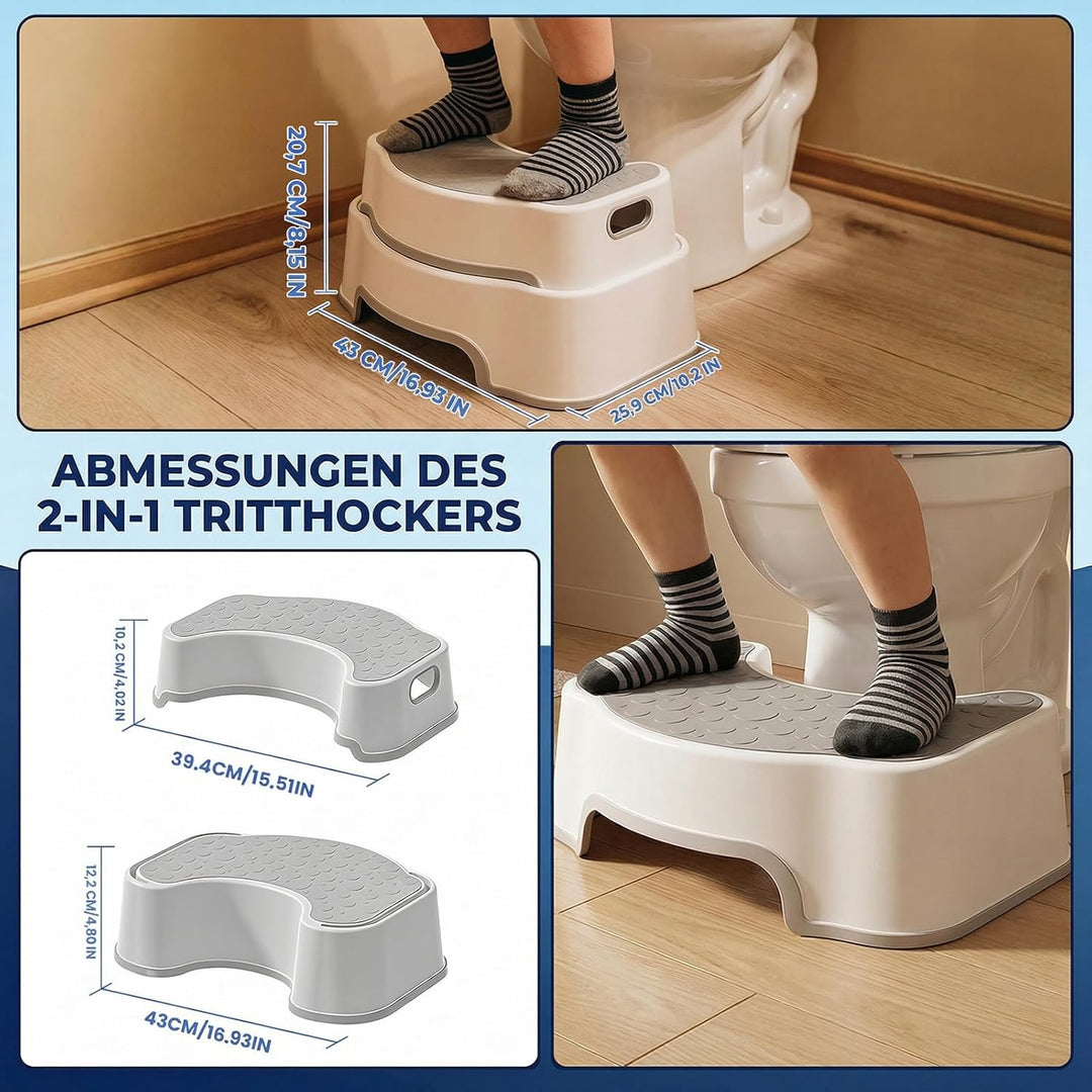 Toilettenhocker Erwachsene, Rutschfester Badezimmer-Kindertoilettenhocker, Einfach zu Reinigen Tritt