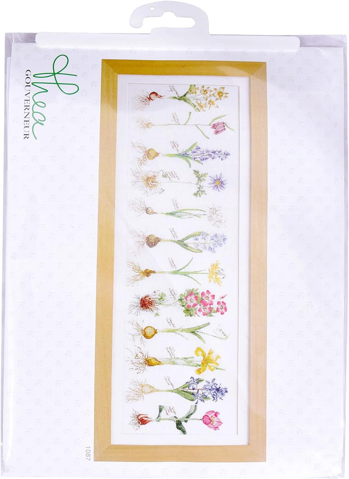 Thea Gouverneur - Kreuzstich-Set - Frühlingszwiebeln - Leinen - 32 Count - Für Erwachsene - 1087, Fr