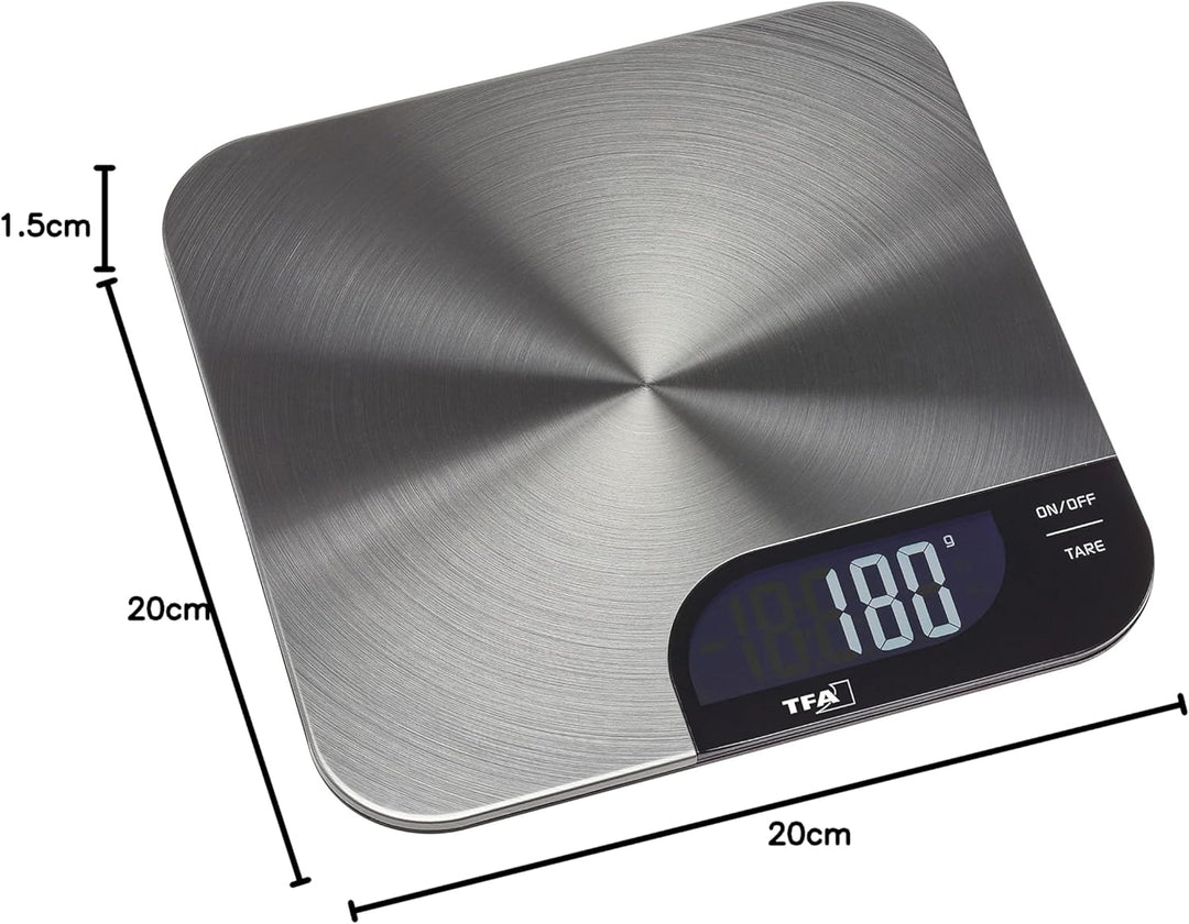 TFA Dostmann Küchenwaage digital Cheesecake, 50.2006.60, leicht zu reinigen, Tara-Zuwiegefunktion, r