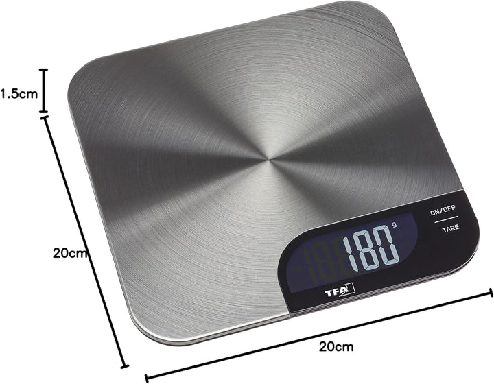 TFA Dostmann Küchenwaage digital Cheesecake, 50.2006.60, leicht zu reinigen, Tara-Zuwiegefunktion, r