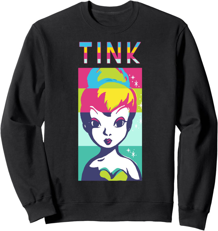 Disney Peter Pan Tinkerbell Color Block Of Tinks Face Sweatshirt