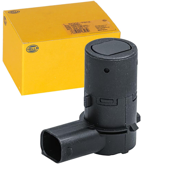 HELLA 6PX 358 141-351 Sensor, Einparkhilfe - gewinkelt - 3-polig - gesteckt - lackierbar