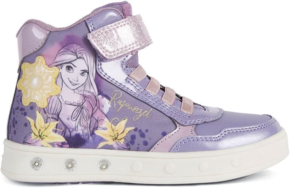 Geox Mädchen J Skylin Girl G Sneaker 35 EU Lilac Yellow, 35 EU Lilac Yellow