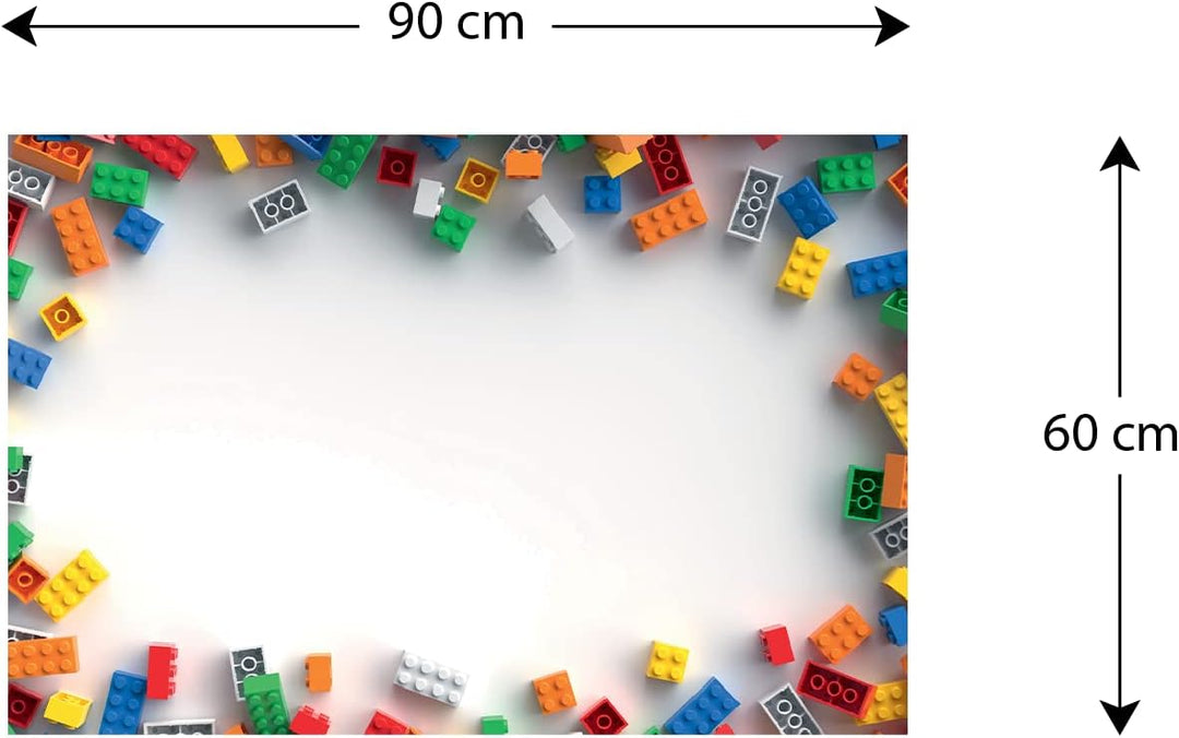 ALLboards Metallische Magnettafel BAUSTEINE 90x60cm MetalBoards Memoboard für jede Art von Magneten