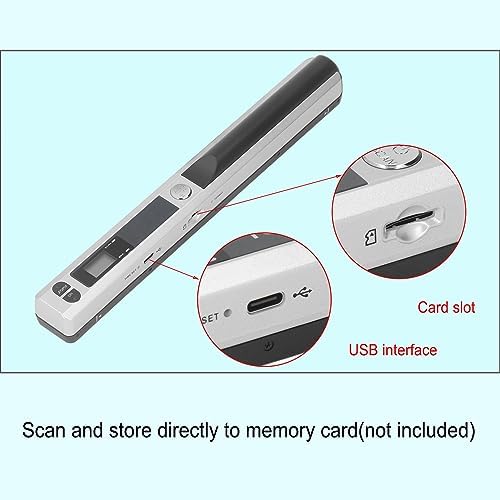 Tragbarer Dokumentenscanner, 900DPI Mobiler Handheld-Fotoscanner für A4-Dokumente, Bilder, Seiten, T