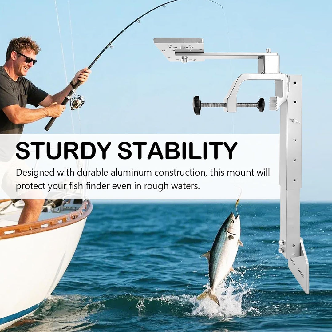 Fischfinderhalterung, Fischfinder Echolot Angeln Halterung 360° Schwenkbarer Aluminium Fischfinder-H