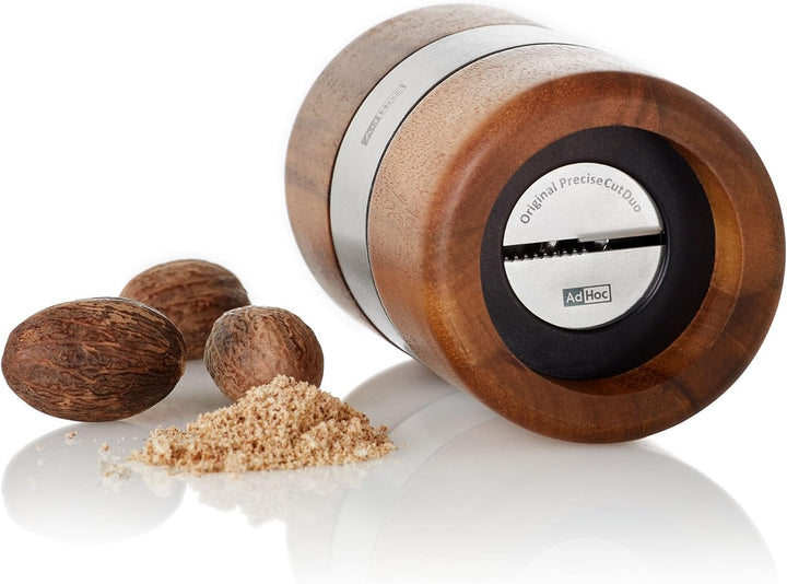 AdHoc PM70 Muskatmühle Muskato | innovative Holzmühle für edle Muskatnüsse | mit original PreciseCut
