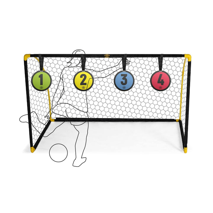 Umbro Fussball Ziele – 4 Scheiben – ⌀ 21 cm – Zuggenauigkeit und Reaktionszeit – Grün/Gelb/Blau/Rot