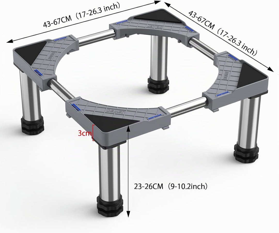 DEWEL Untergestell für Kühlschrank Sockel Höhe 23-26cm Verstellbare Sockel für spülmaschine Gefriert
