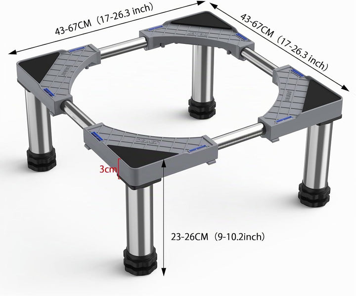 DEWEL Untergestell für Kühlschrank Sockel Höhe 23-26cm Verstellbare Sockel für spülmaschine Gefriert