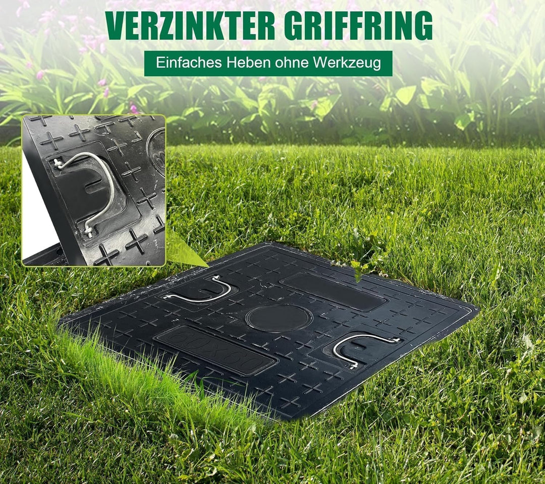 GFK-Schachtabdeckung mit Rahmen: 600x600 mm/Deckelmass: 500x500 mm Kanaldeckel Revisionsschacht für