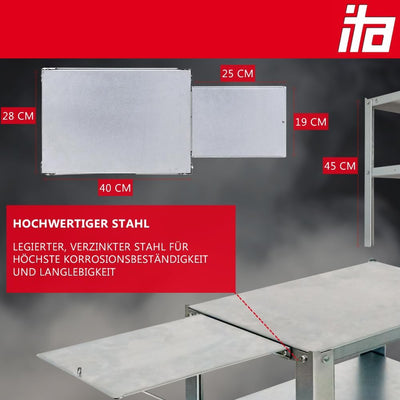 ITA Tisch für Räucherofen - Legierter Stahl - Praktischer Räucherofenständer 45x28x40/65 cm - Direkt