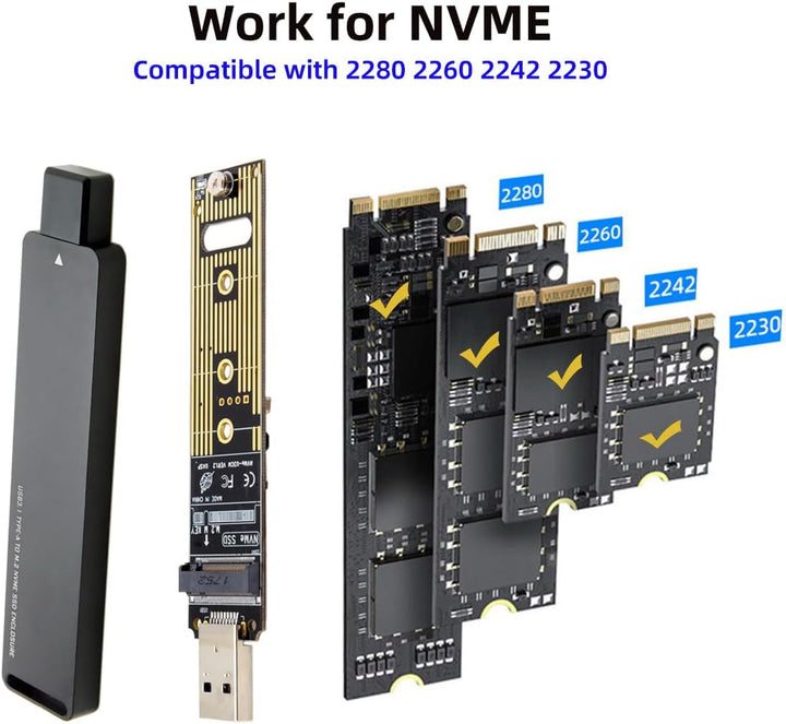 JSER USB 3.0 auf Nvme M-Key M.2 NGFF SSD Externer PCBA Konveter Adapterkarte Flash Disk Typ 10 Gbit/