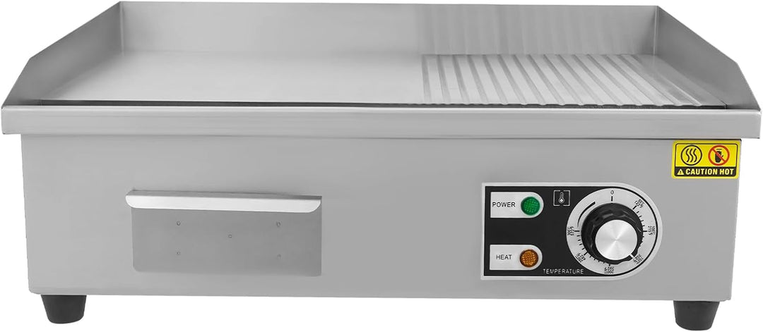 Elektrische Tischgrills 3000W Gastro Grillplatte 55x43cm, Kommerzieller Elektrogrill mit 8mm verdick