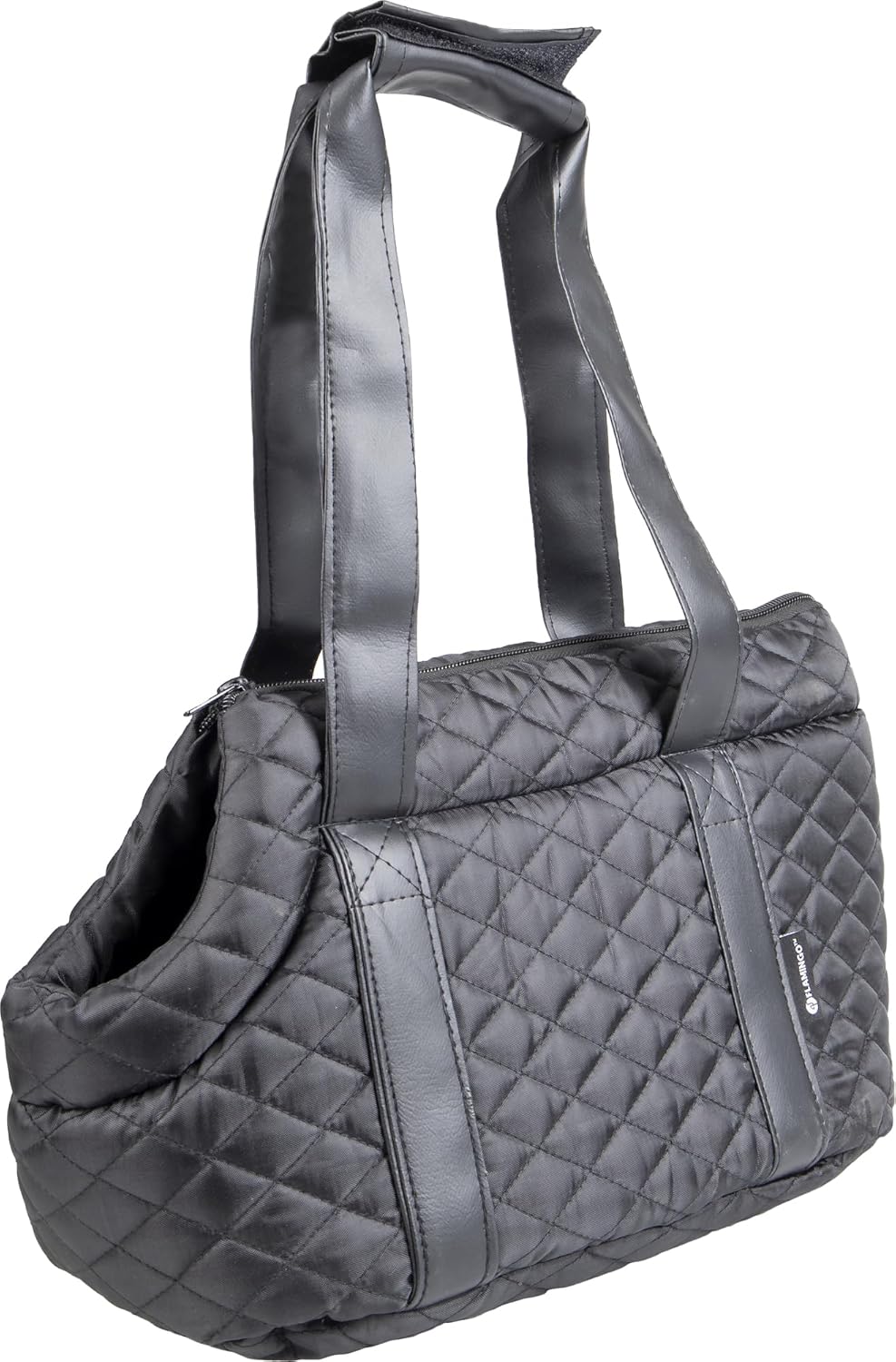 Hundetasche - Tragetasche Bailey Schwarz – 38x20x18cm – Polyester – herausnehmbares Kissen & Boden –