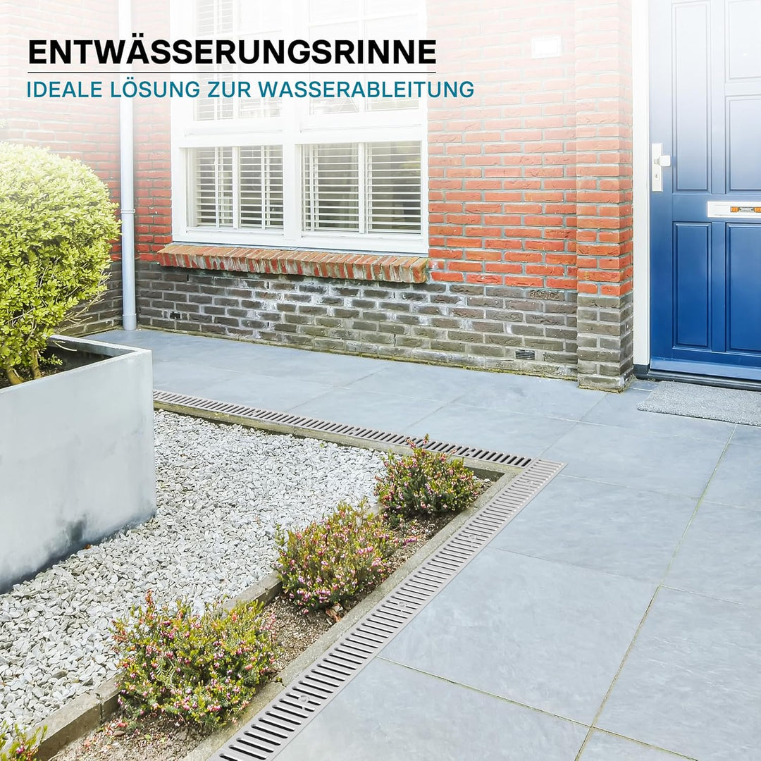 Entwässerungsrinne 1m Abdeckrost 1,5t verzinkt Ablaufrinne Abwasserrinne Abwasser Verzinkt 1m, 1,5 t