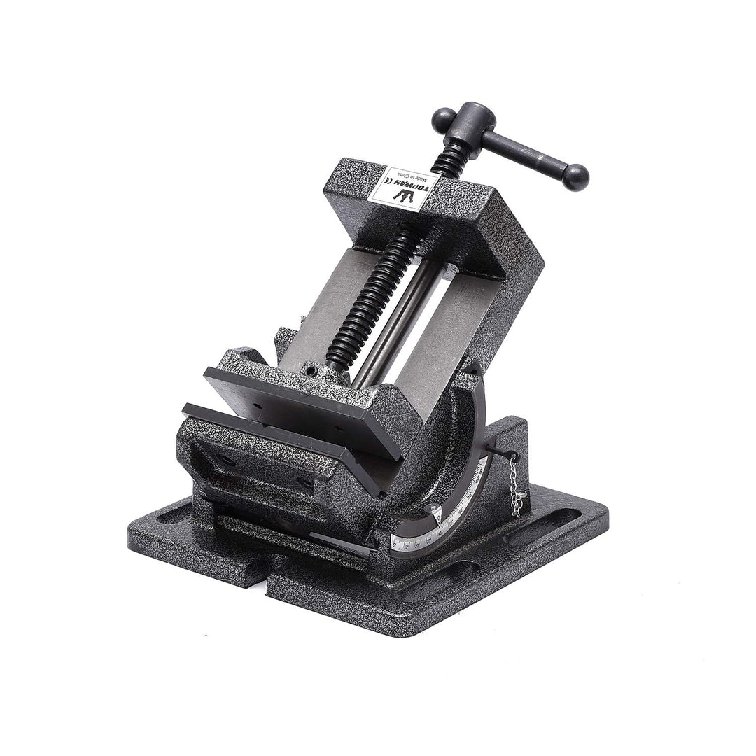 TOPWAY Bohrmaschinen Schraubstock Kippbarer 4" 100mm, Professionelle Säulenbohrmaschine Fräsen Kippw