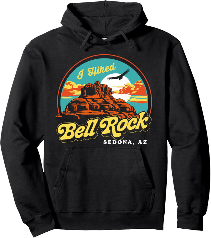 I Hiked Bell Rock Retro Sedona Arizona Vintage Hiking 80s Pullover Hoodie