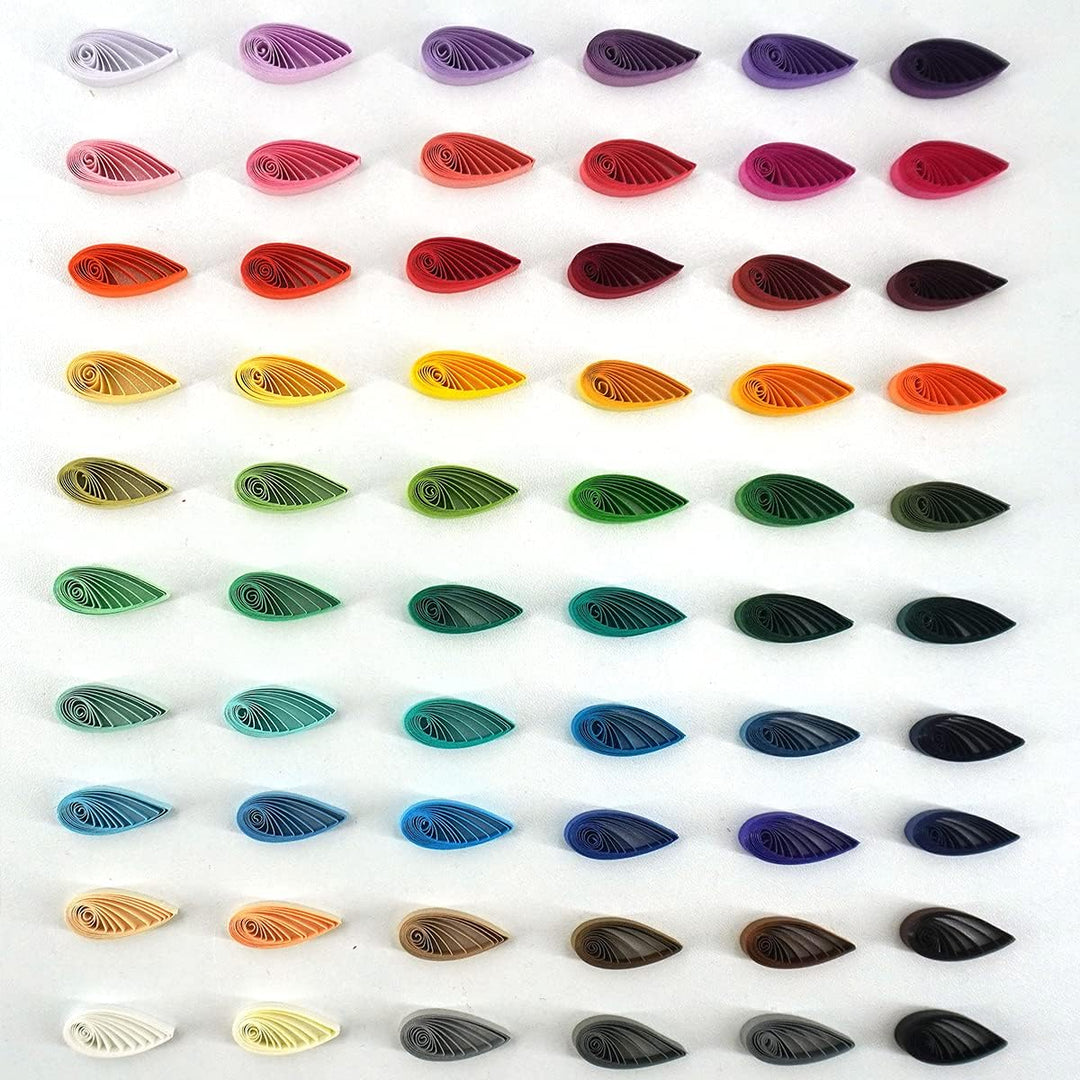 JUYA Quilling Einfarbiges Papier-Rüschen-Set, 60 Farben, 39 cm Länge, 100 Streifen pro Packung, Papi