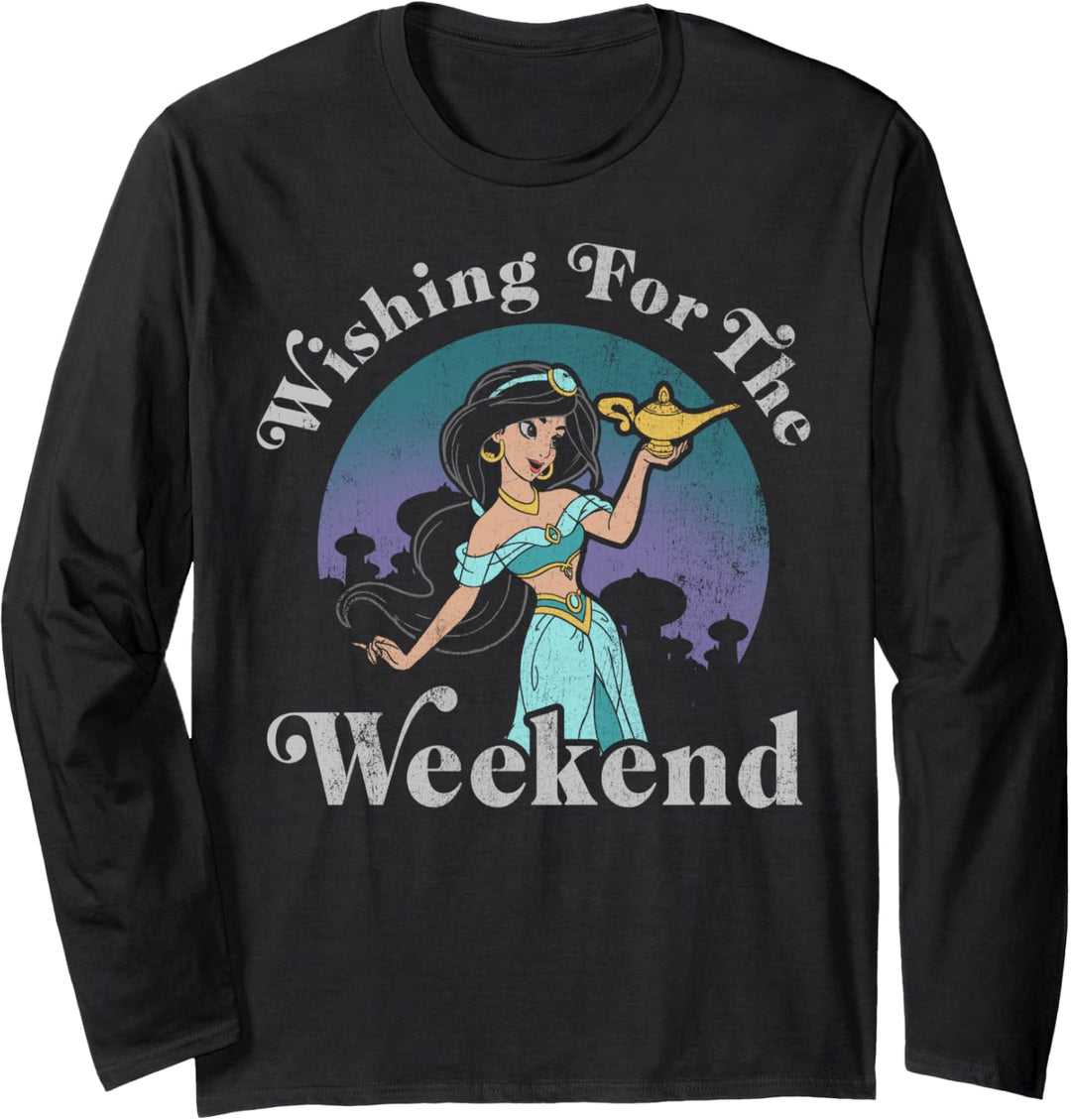 Disney Aladdin Jasmine Wishing For The Weekend Portrait Langarmshirt