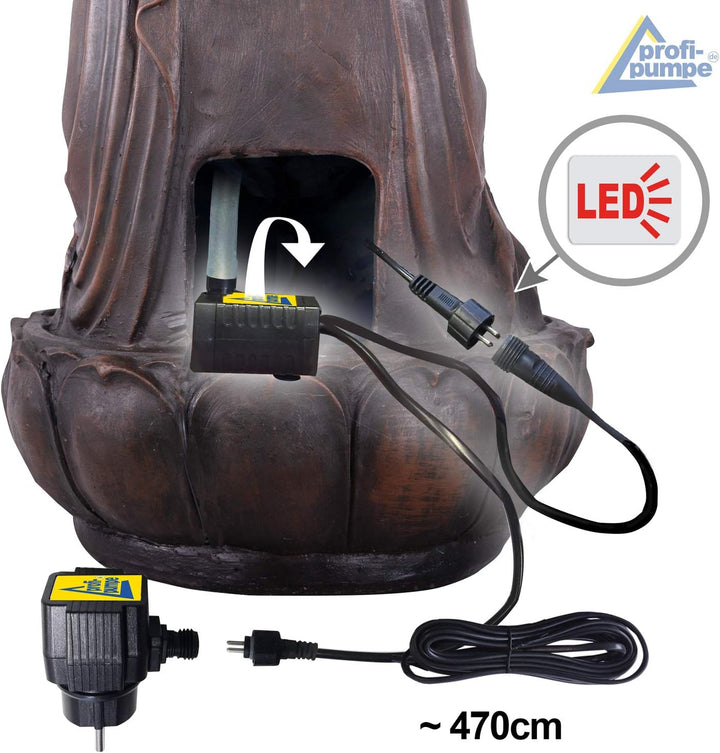 Gartenbrunnen Zen Brunnen Zierbrunnen Zimmerbrunnen Springbrunnen Brunnen ZHEN KRAFT-QUELLE mit LED-