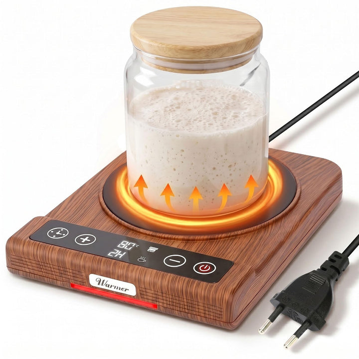 GFTIME Sauerteig Starter Wärmer mit Präzisem Thermostat (21-80℃), 24H Timer &amp; Memory-Funktion,11.3cm
