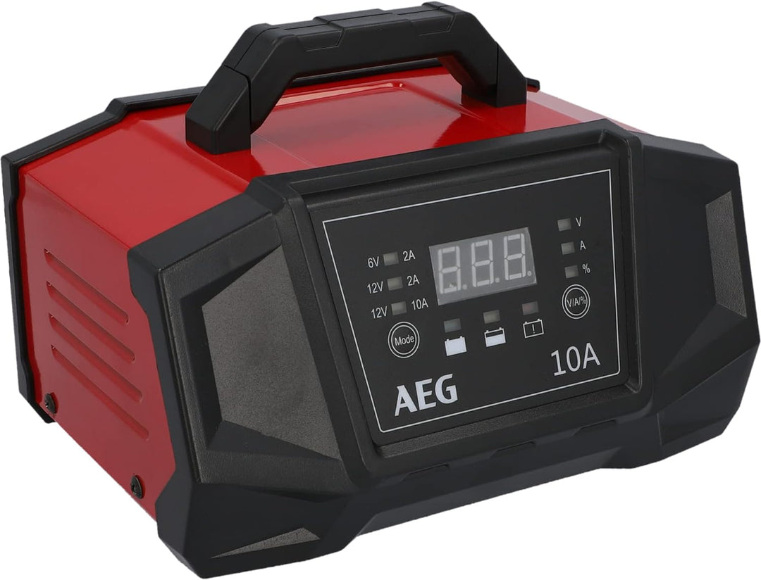 AEG 158008 Werkstatt-Ladegerät WM 10 Ampere für 6 und 12 Volt Batterien, mit Autostart-Funktion, CE,