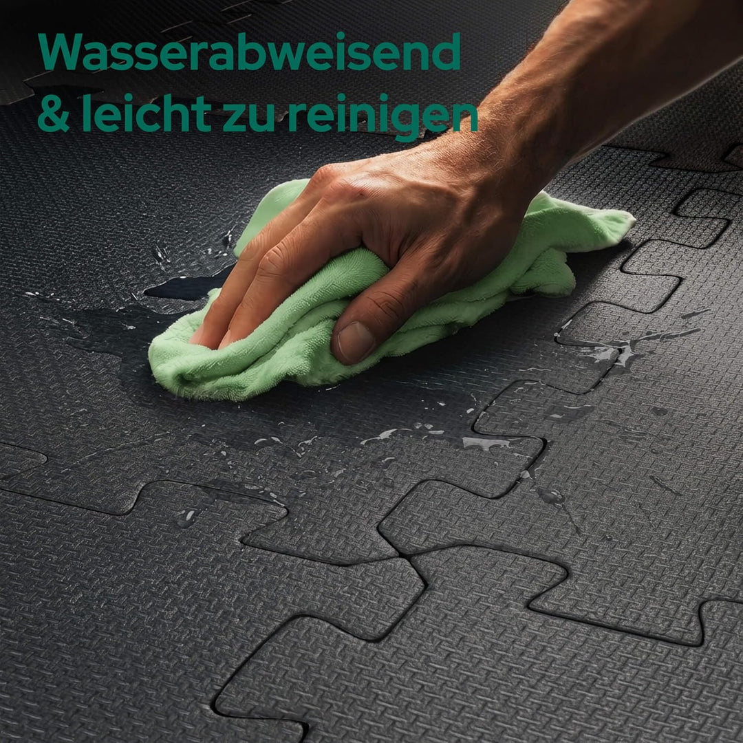 Arebos Eva Puzzlematte 54-teilig | Bodenschutzmatte ca. 5,9 m² inkl. Randstücke | Fitness, Pool & Sp