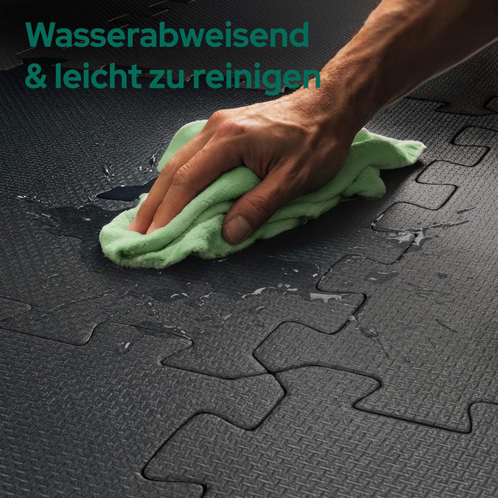 Arebos Eva Puzzlematte 54-teilig | Bodenschutzmatte ca. 5,9 m² inkl. Randstücke | Fitness, Pool & Sp