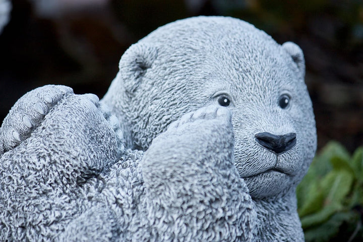 stoneandstyle Steinfigur grosser Bär Bärchen Panda, Frost- und wetterfest bis -30°C, massiver Steing