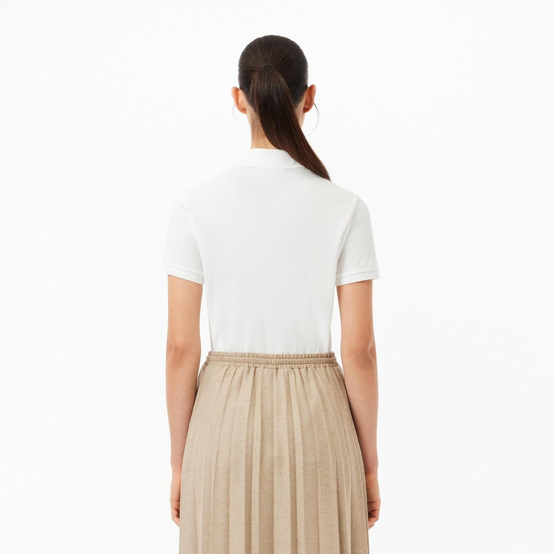 Lacoste Damen Polo-Shirt Kurzarm PF7839, Frauen Polo-Hemd,2 Knopf,Regular Fit 40 Blanc, 40 Blanc