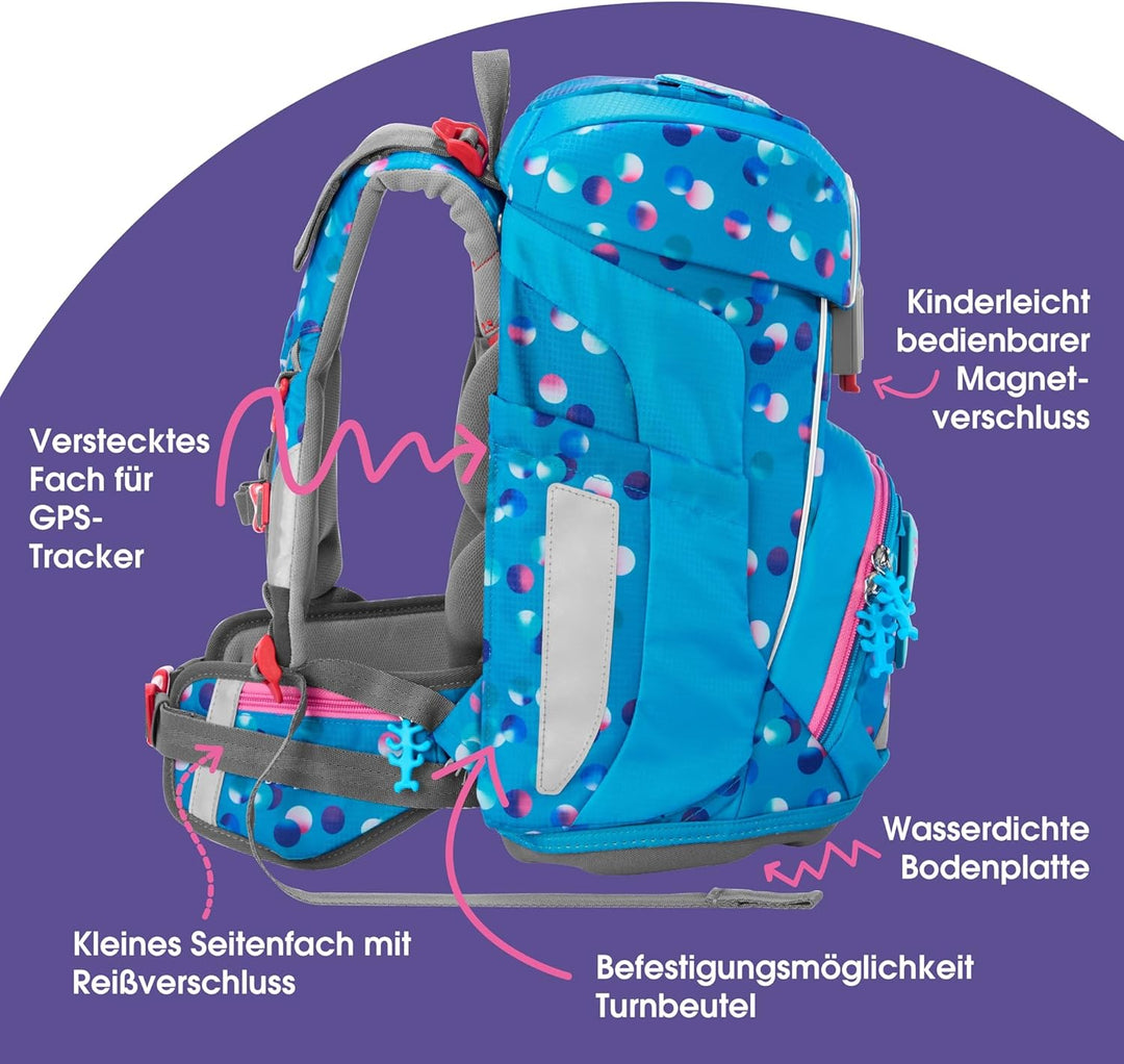 Step by Step Schulranzen-Set FIT „Dolphin Finja“ 5-teilig, blau, Delfin-Design, ergonomischer Tornis