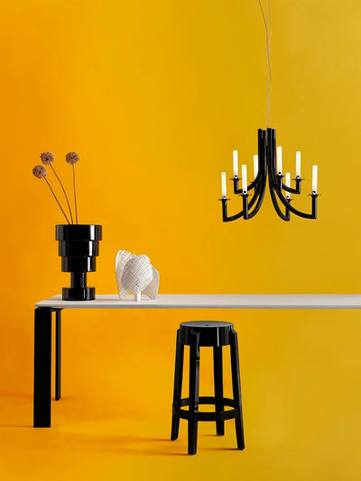 Kartell Charles Ghost, Hocker Large, H. 75 cm, Schwarz, 2er-Satz H. 75 Schwarzglänzend, H. 75 Schwar