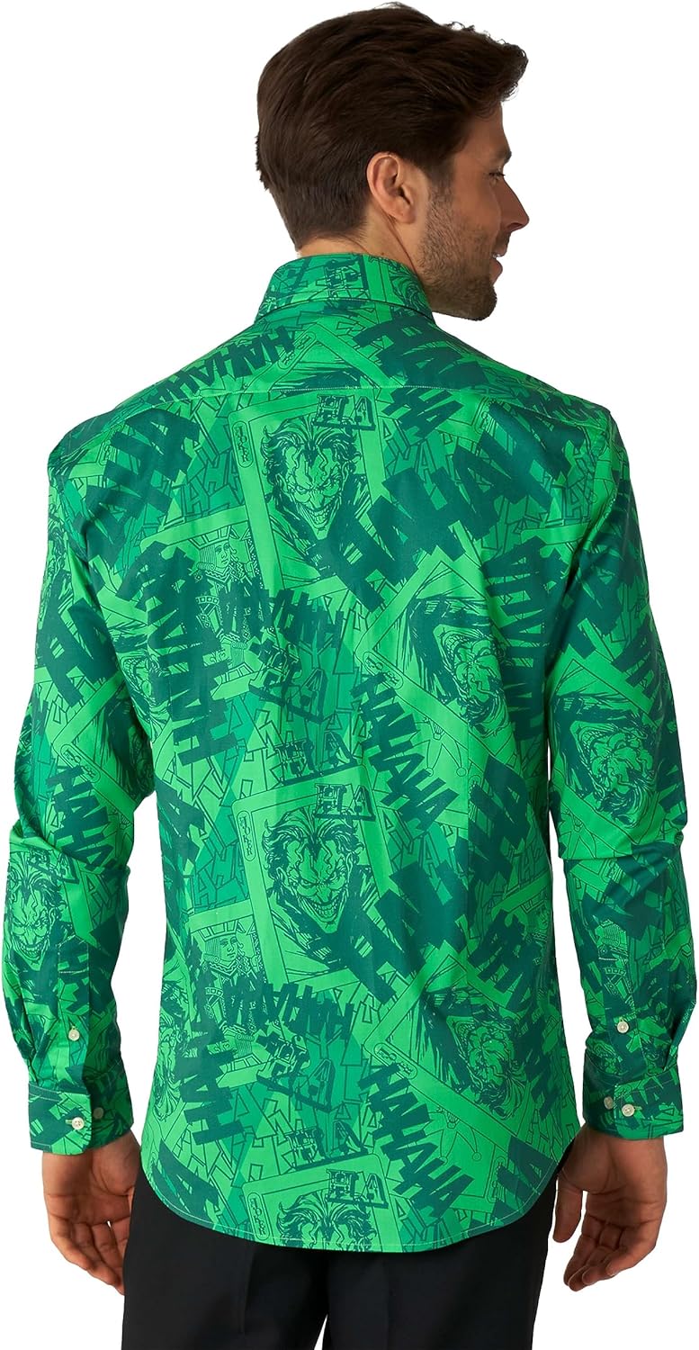 OppoSuits Herrenhemd – Hemd mit Knöpfen – schmale Passform – lange Ärmel S Shirt Ls The Joker, S Shi