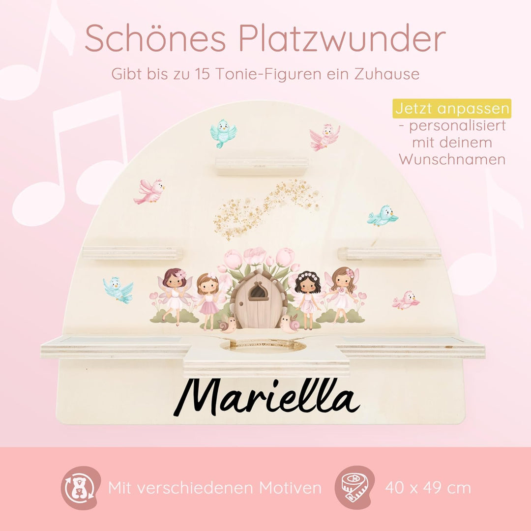 Personalisiertes Tonie Regal für Kinderzimmer - Magnetisches Toniebox Regal für Toniebox & Figuren m