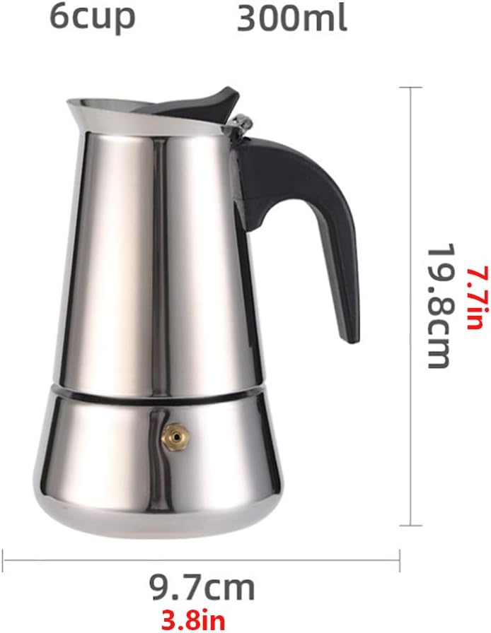 Espressokocher, Edelstahl Espressokocher für die Herdplatte, Italienische Kaffeekocher, Kaffeekocher