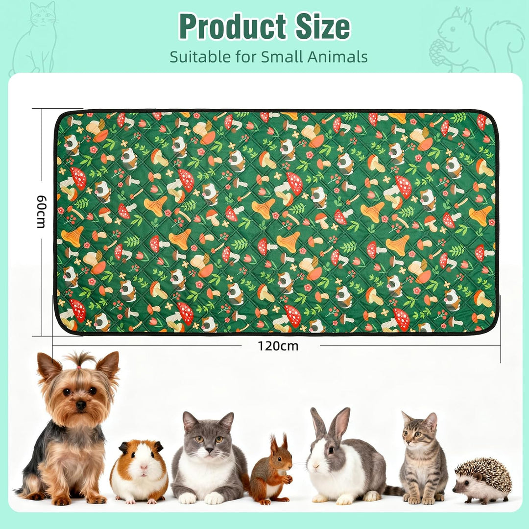 2 Stück PIPI Pads 120x60cm für Meerschweinchen, wasserdichte & rutschfeste Unterlage mit 4 Lagen, su